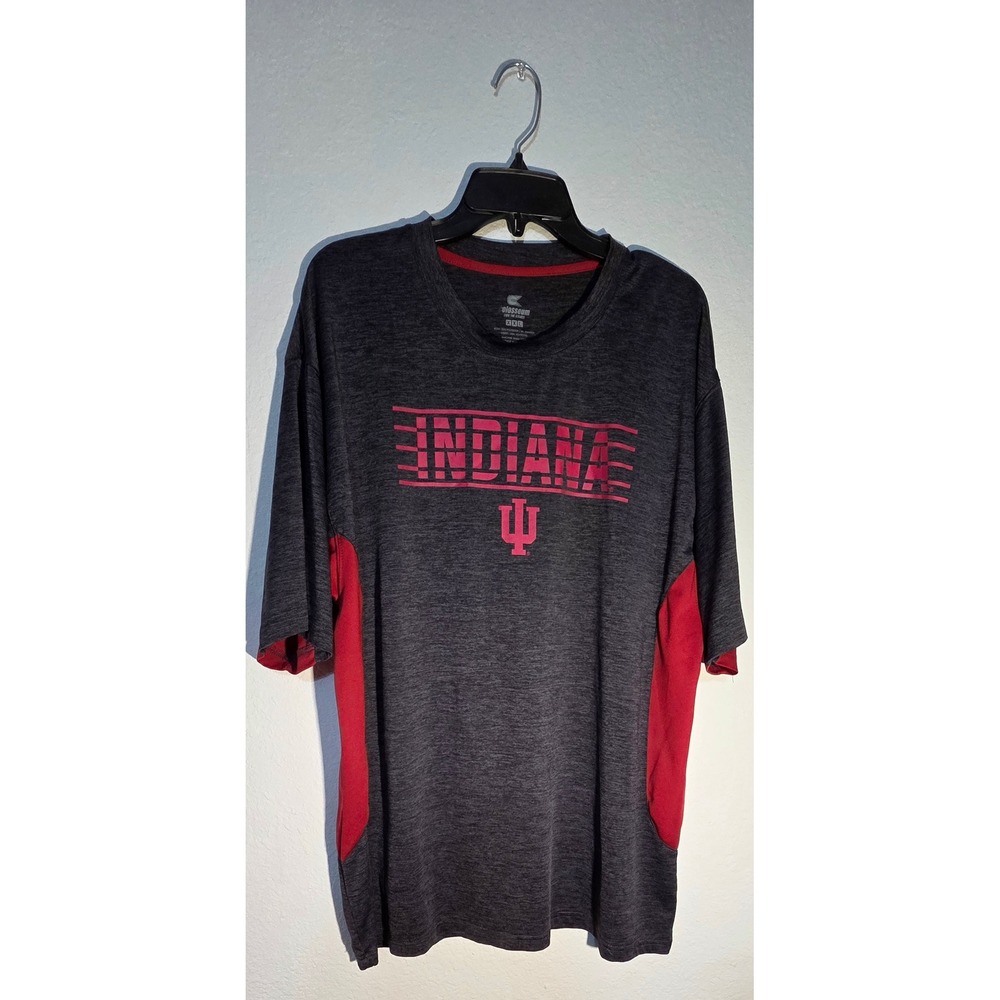 Colosseum Indiana Hoosiers Mens XXL Gray Heathered Performance T-Shirt IU NCAA